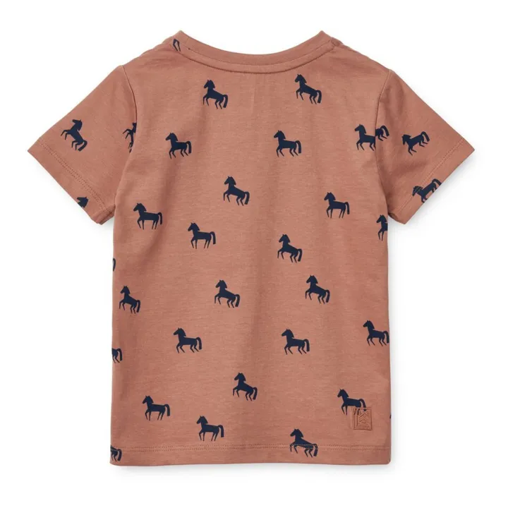Liewood T-Shirt Coton Bio Chevaux Apia | Vieux Rose
