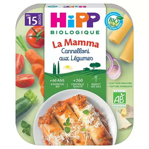 Canelone Vegetal Orgânico Hipp La Mamma +15m 250g