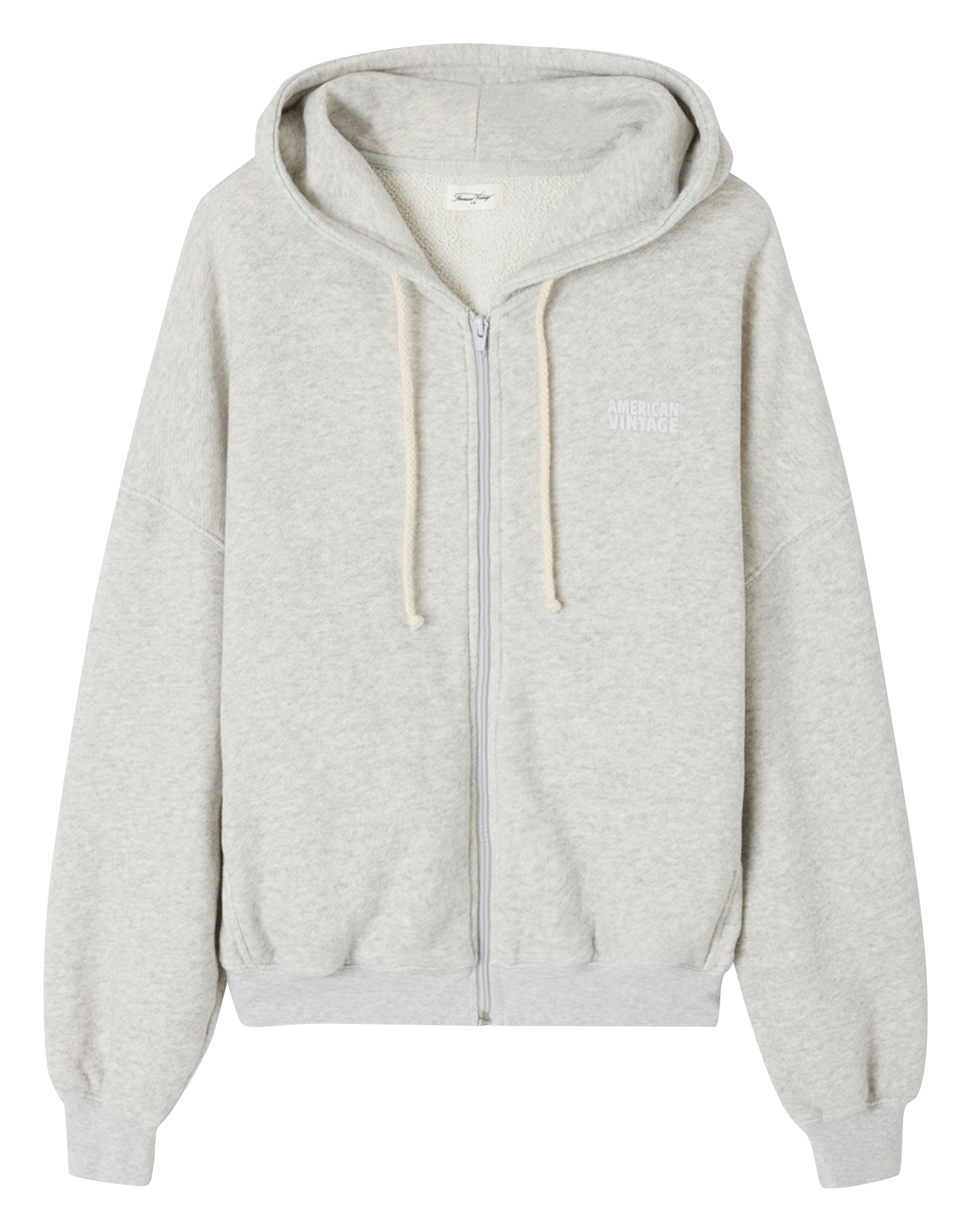KODYTOWN - Sweat à capuche zippé et sérigraphié en coton bio | Gris