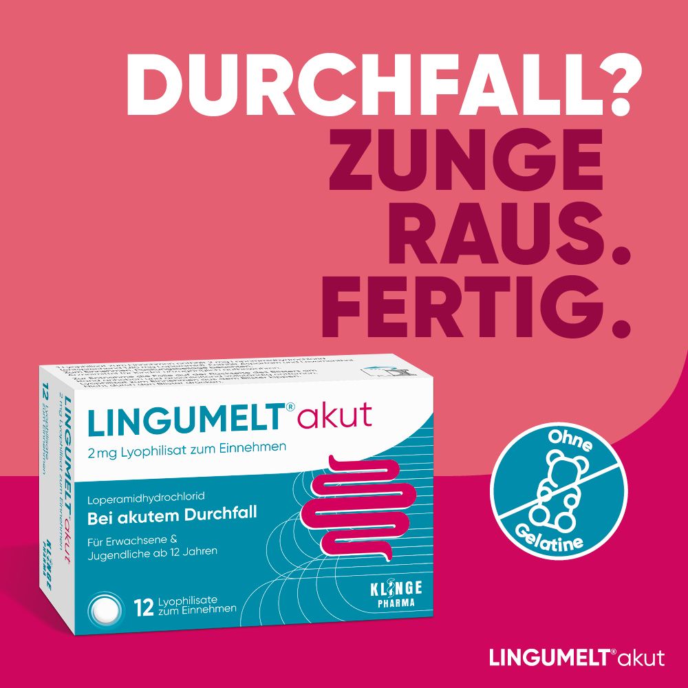 LINGUMELT akut Lyophilisate stoppt schnell akuten Durchfall