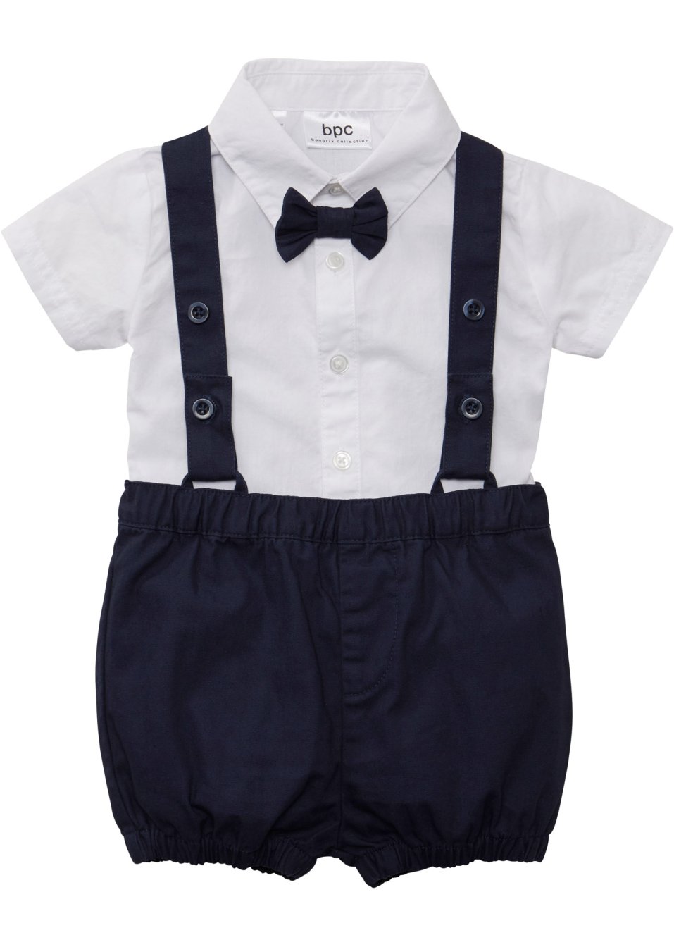 Chemise bébé + nœud papillon + short (Ens. 3 pces)