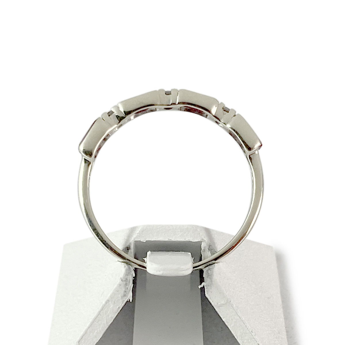 Bague d'occasion or 375 blanc rubis et diamant