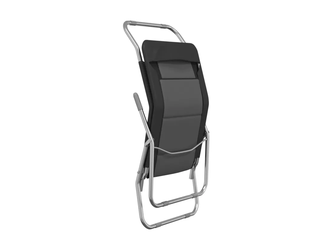 Chaises longues pliables 2 pcs noir textilène et acier
