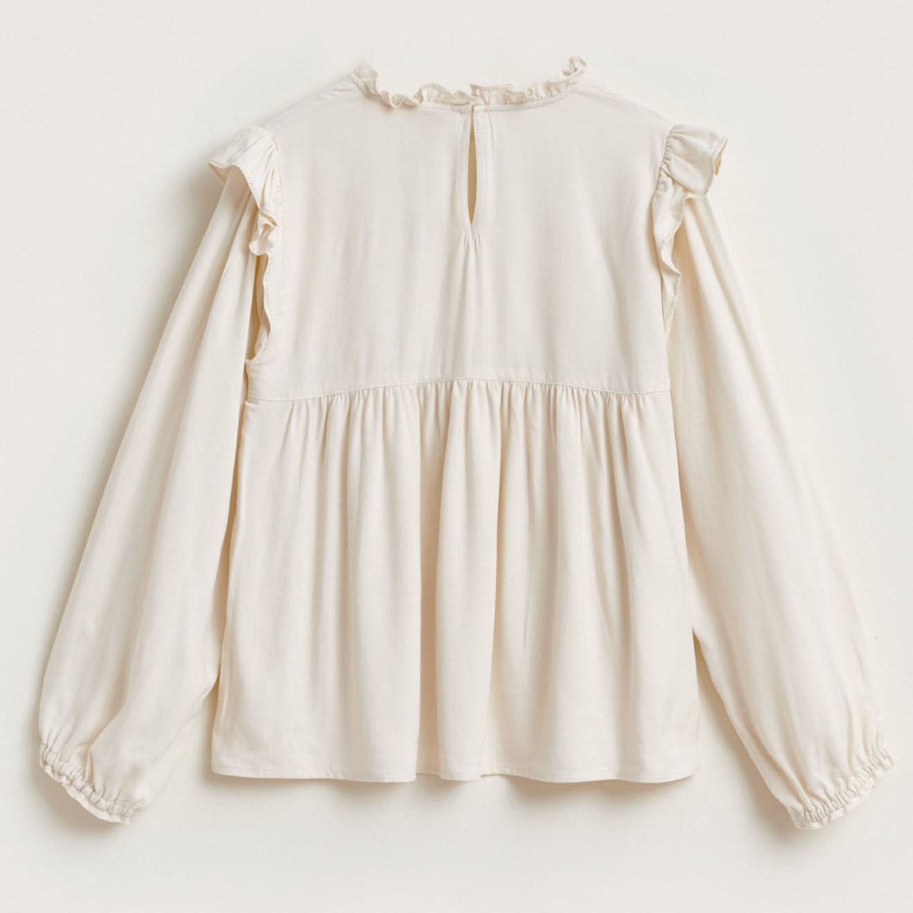 Bellerose Blouse Perform à volants écrue