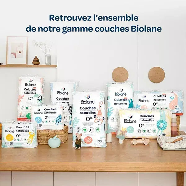 Biolane - Fraldas Naturais Tamanho 3 - Ultra-absorventes, à prova de vazamentos - Pacote com 52 unidades