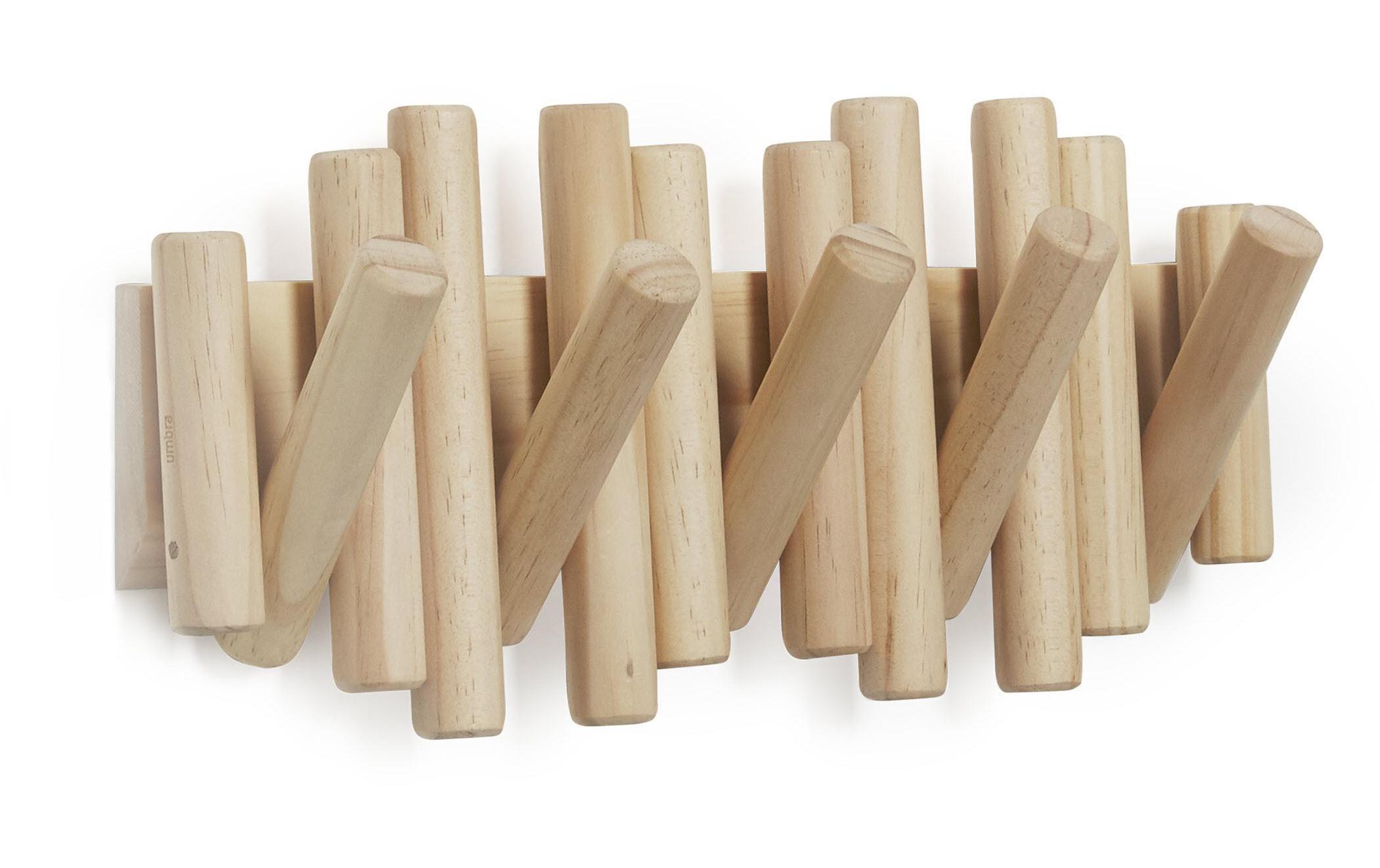 Wandgarderobe Picket 38 cm, NatureGarderobenleiste mit 5 Haken