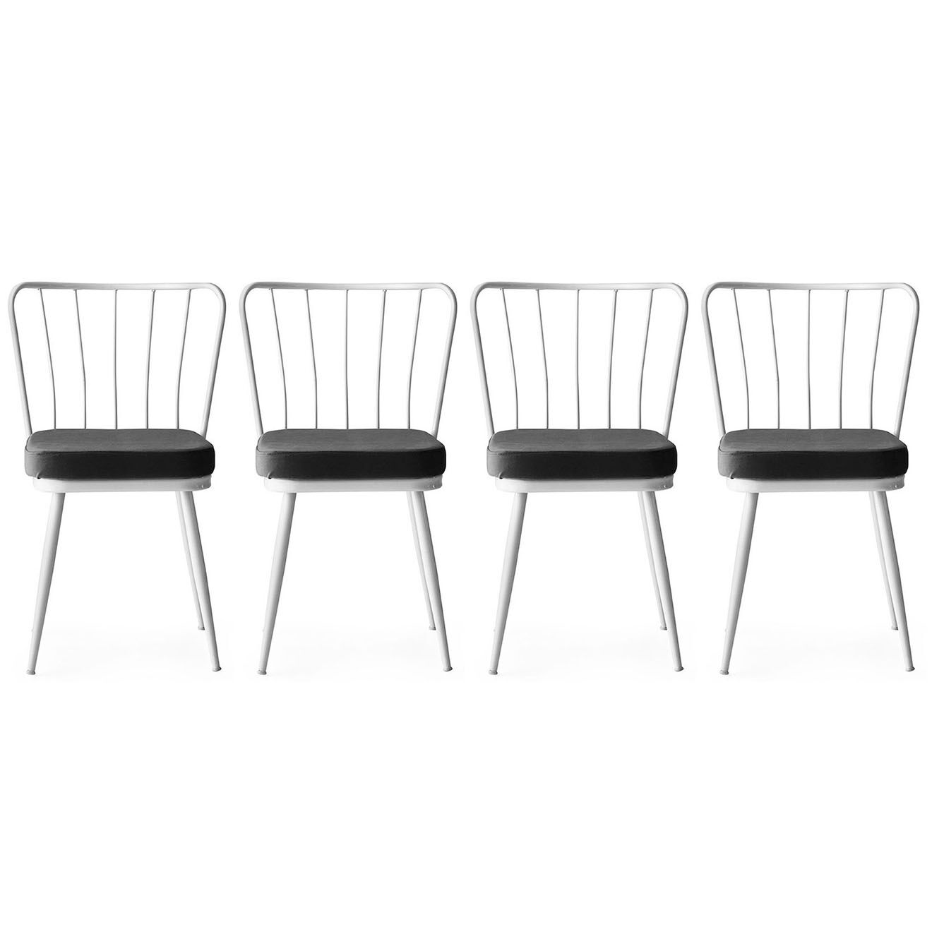 Homitis 4 Chaises Yildiz blanches - 43x82x42 cm