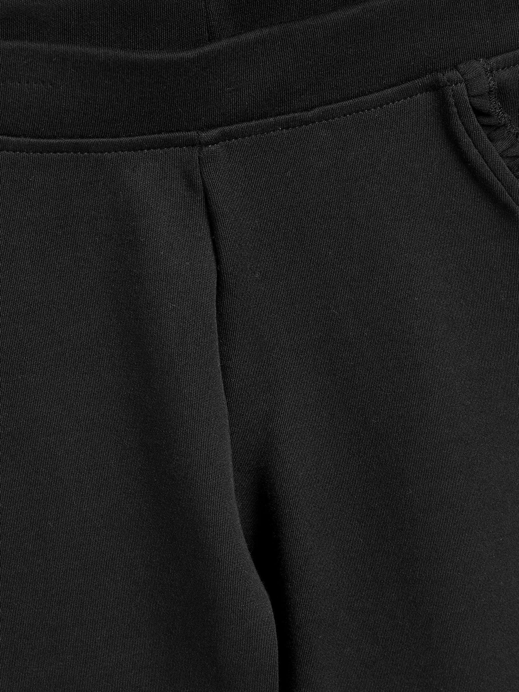 Zwart - Schoolbroek met hoog aandeel katoen en stretchy, elastische tailleband (3-16jr)