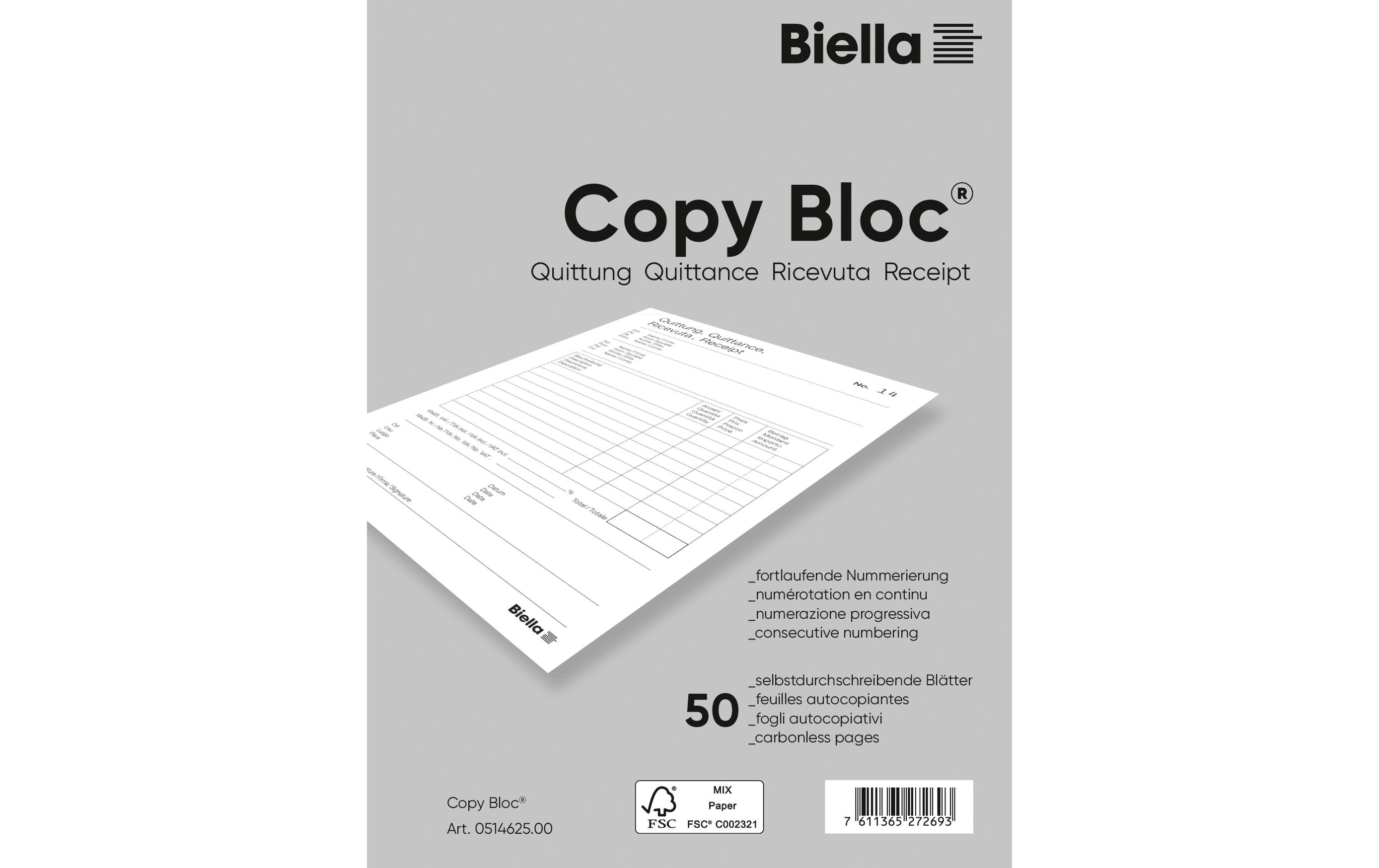 Durchschreibebuch Copy-Bloc A6, QuittungQuittungsblock für Durchschriften im A6 Format