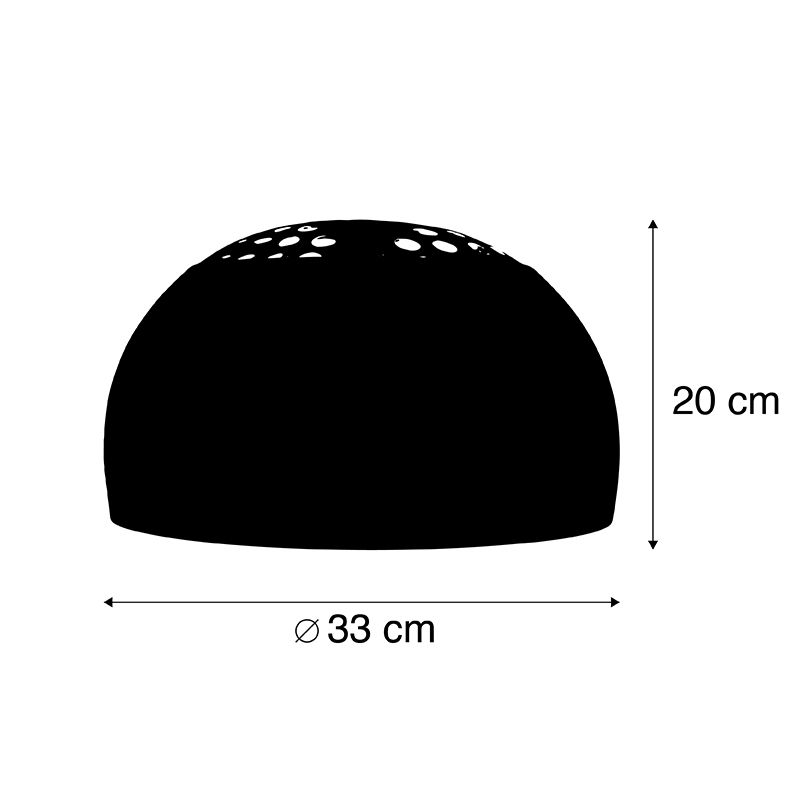 Stalen lampenkap messing rond voor booglamp XXL