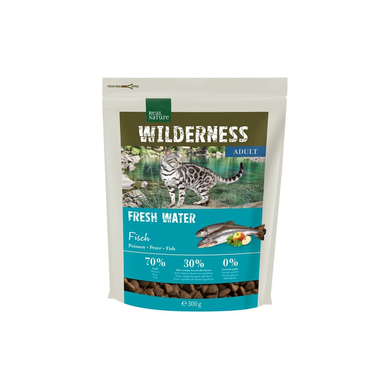 REAL NATURE WILDERNESS Trockenfutter Katze, Adult, Fresh Water, Fisch 300 g