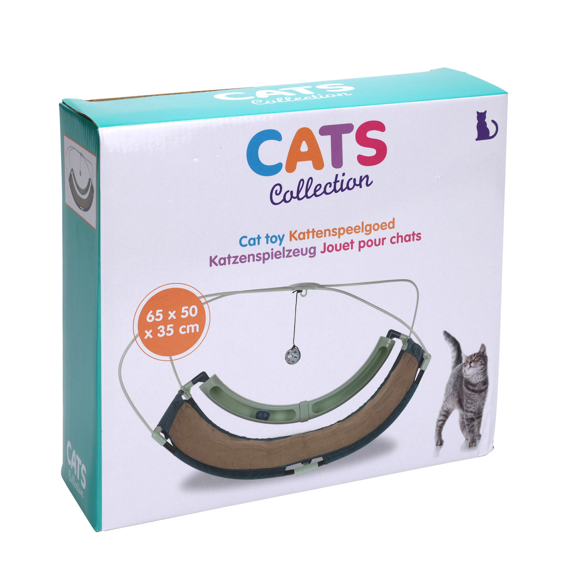 Katzenspielzeug Jutebrett mit Spielball