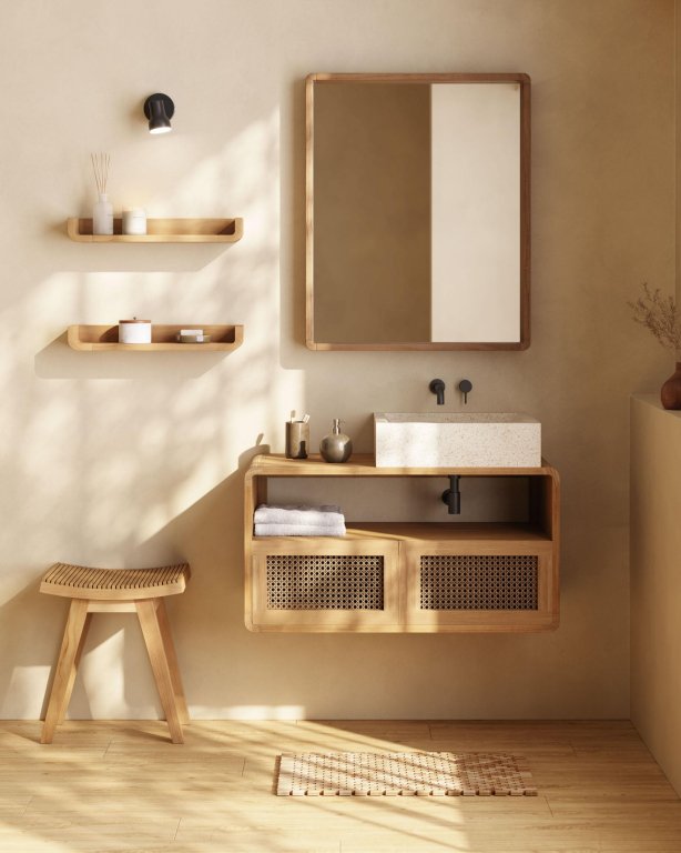 Kave Home Shamel wandplanken 50 set van 2 naturel
