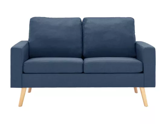 Ensemble de canapé 2 pièces Tissu Bleu