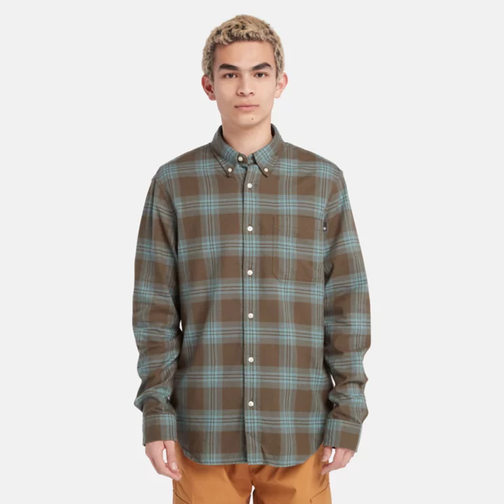 Camisa xadrez masculina verde/azul