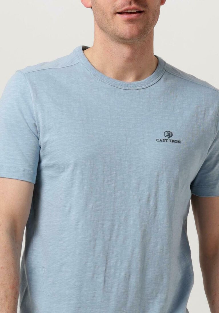 CAST IRON lichtblauwe cast iron t-shirt short sleeve r-neck cotton slub