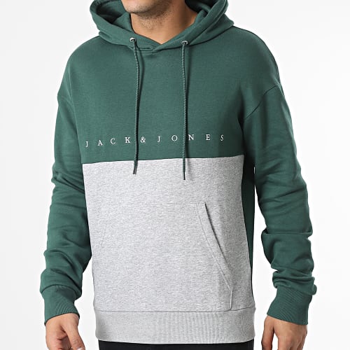 Sweat Capuche Copenhagen Blocking Vert Gris Chiné