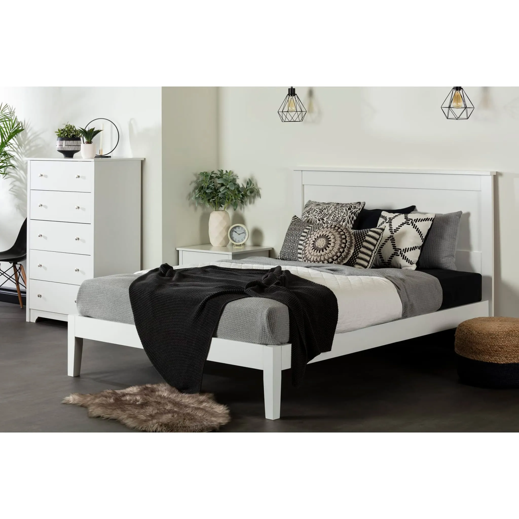 South Shore Commode 5 Tiroirs Vito - Blanc Solide