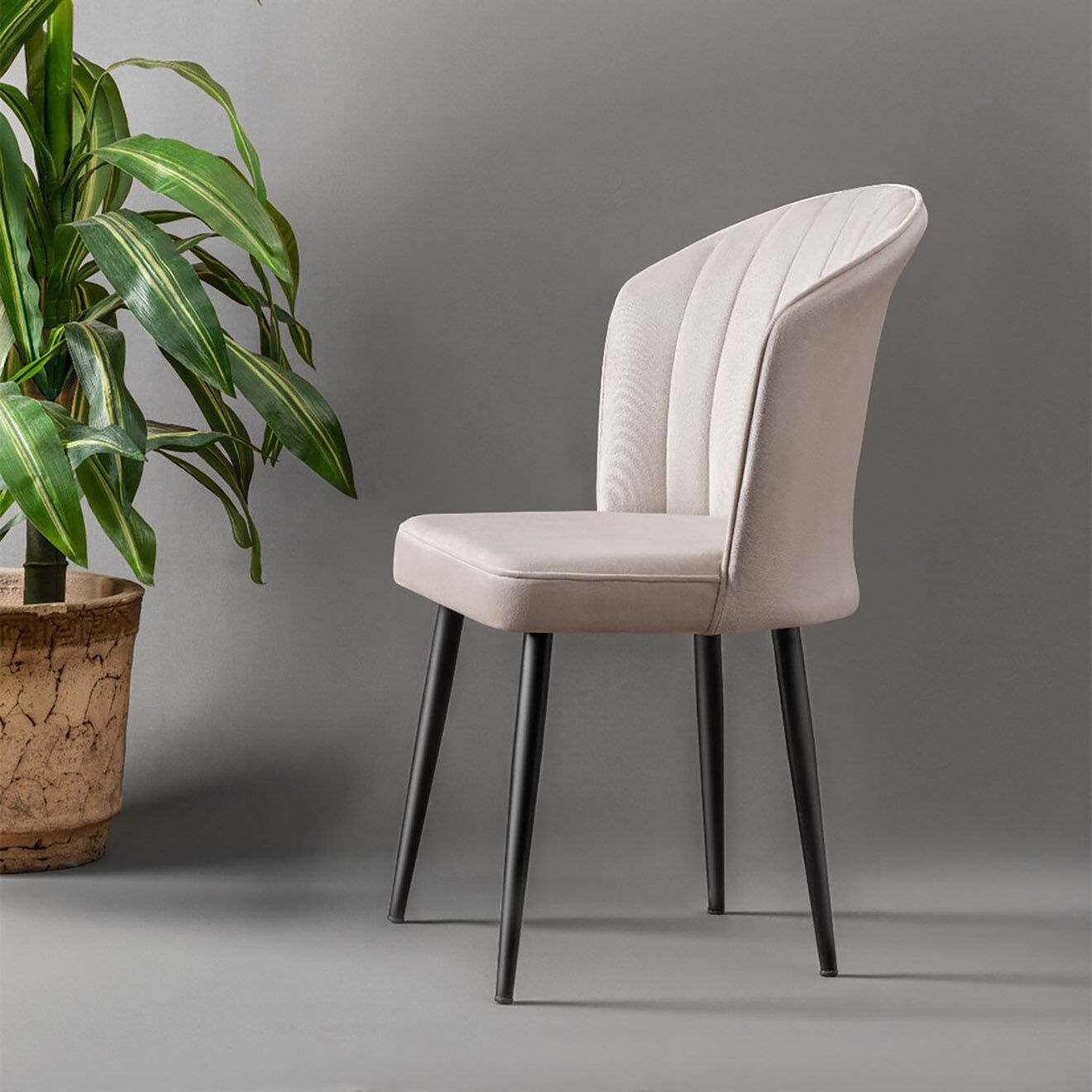 Homitis 4 Chaises Rubi crème - 52x85x42 cm