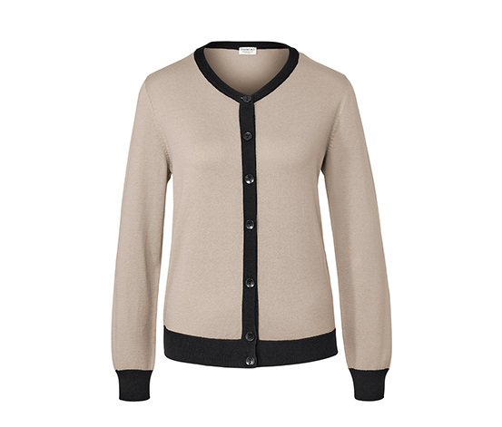 Feinstrick-Cardigan, taupe