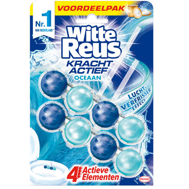 Witte Reus Toiletblok - Kracht Actief Oceaan - Duopack