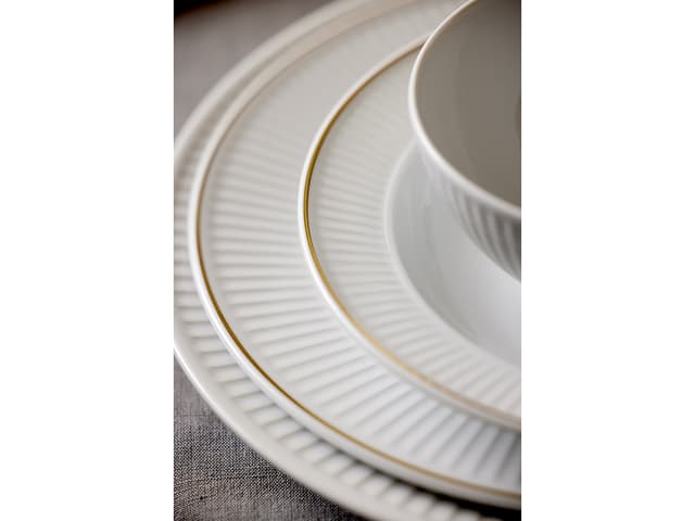 Pillivuyt Tallerken dyb White/Matte gold
