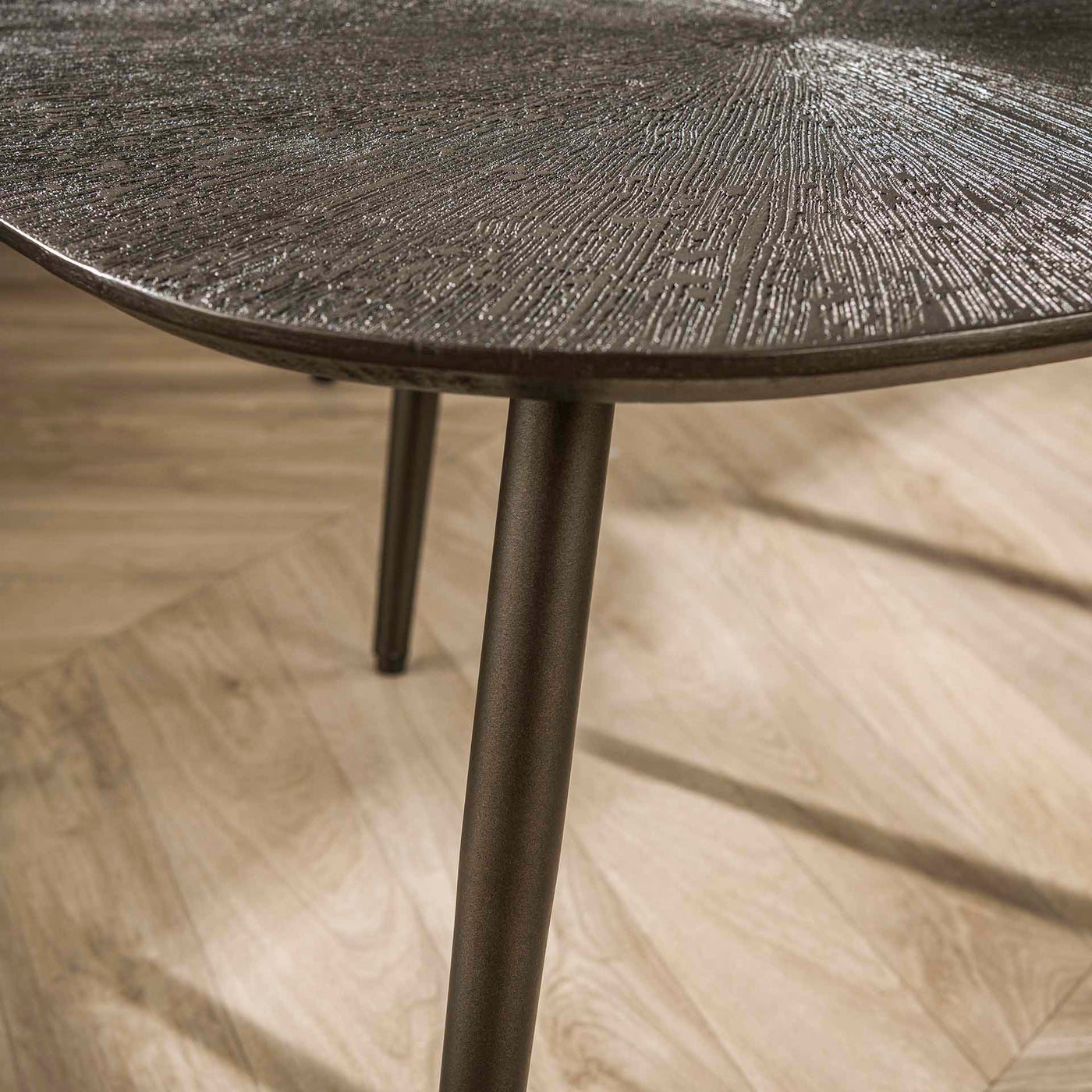Giga Meubel - Salontafel Brons Metaal - Set Van 2 - 76x62x41cm - Ray