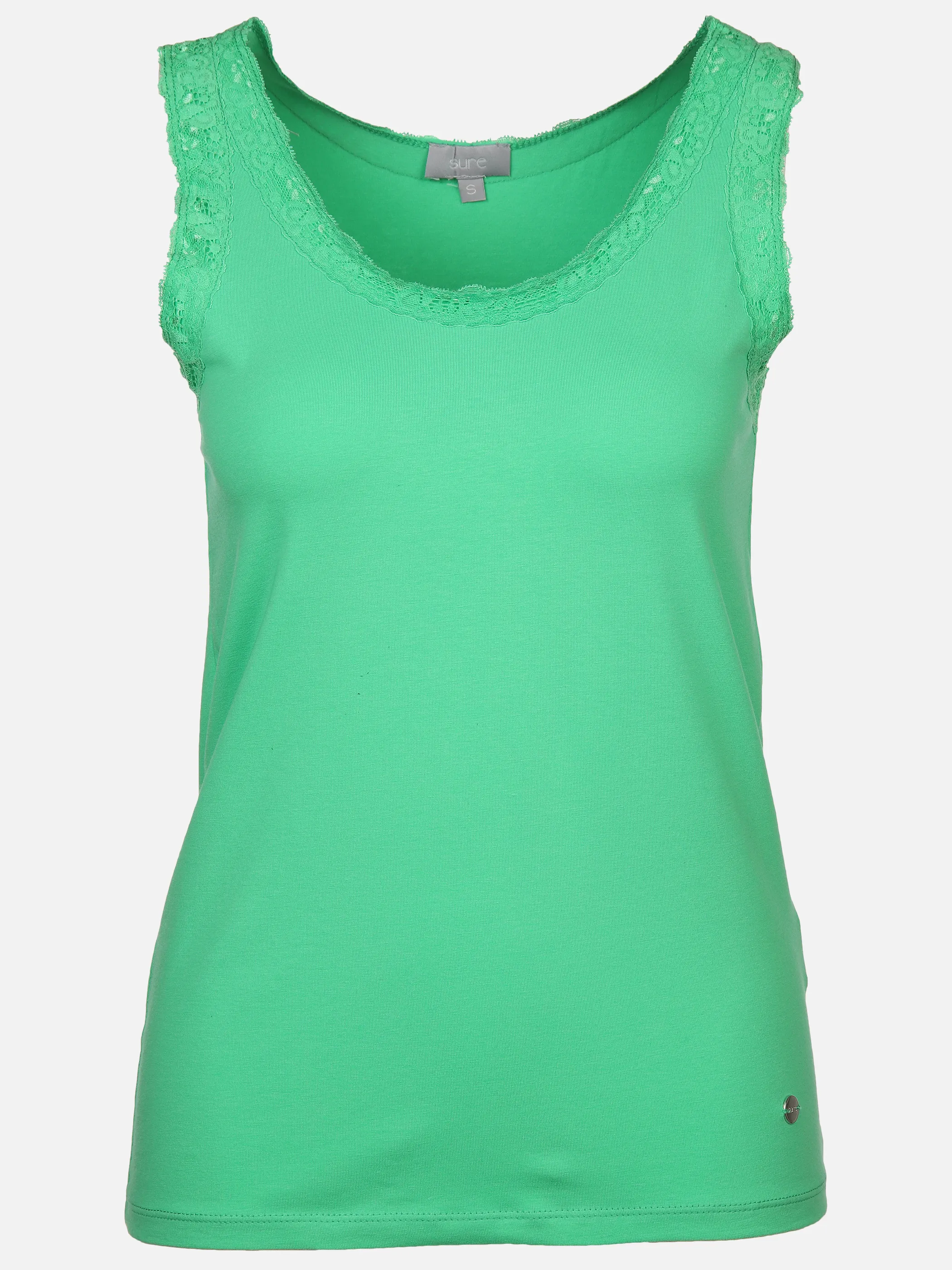 Damen Top mit Spitzenbesatz