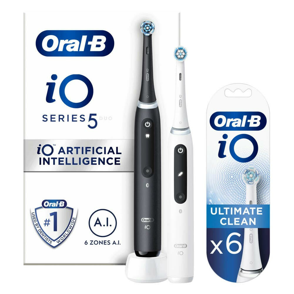 Oral-B Elektrische Tandenborstel iO5 Duo + Opzetborstels 6 stuks Pakket