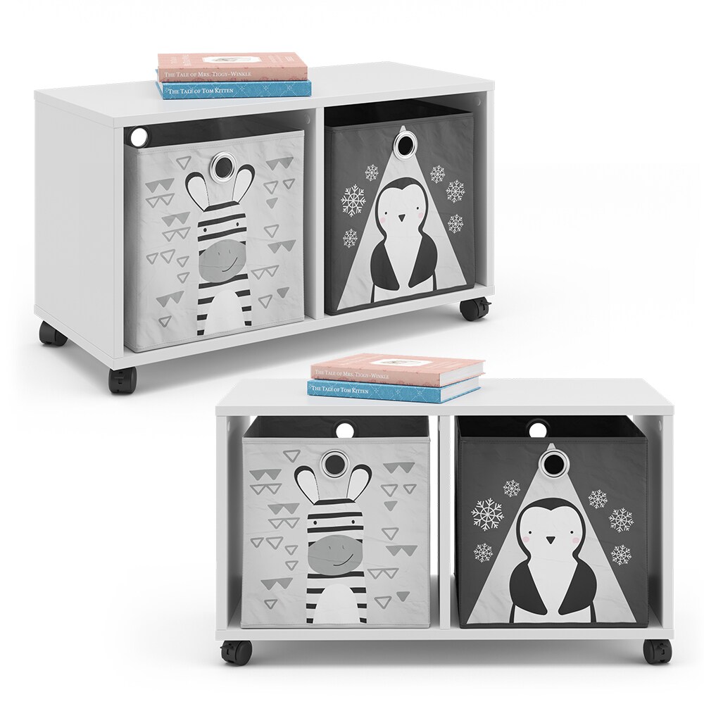 Vicco Rollcontainer Luigi für Faltbox Kinderregal 2 Fächer Spielzeugregal Aufbewahrung