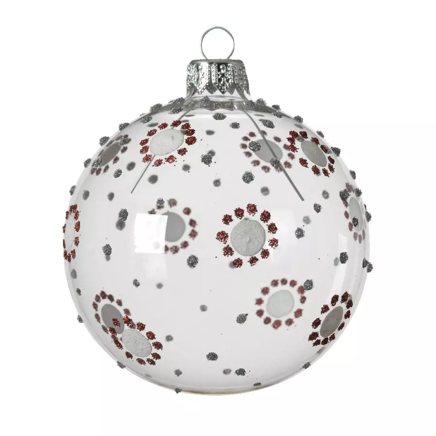 Lot de 6 boules de Noël en verre (D80 mm) Margarita Transparent