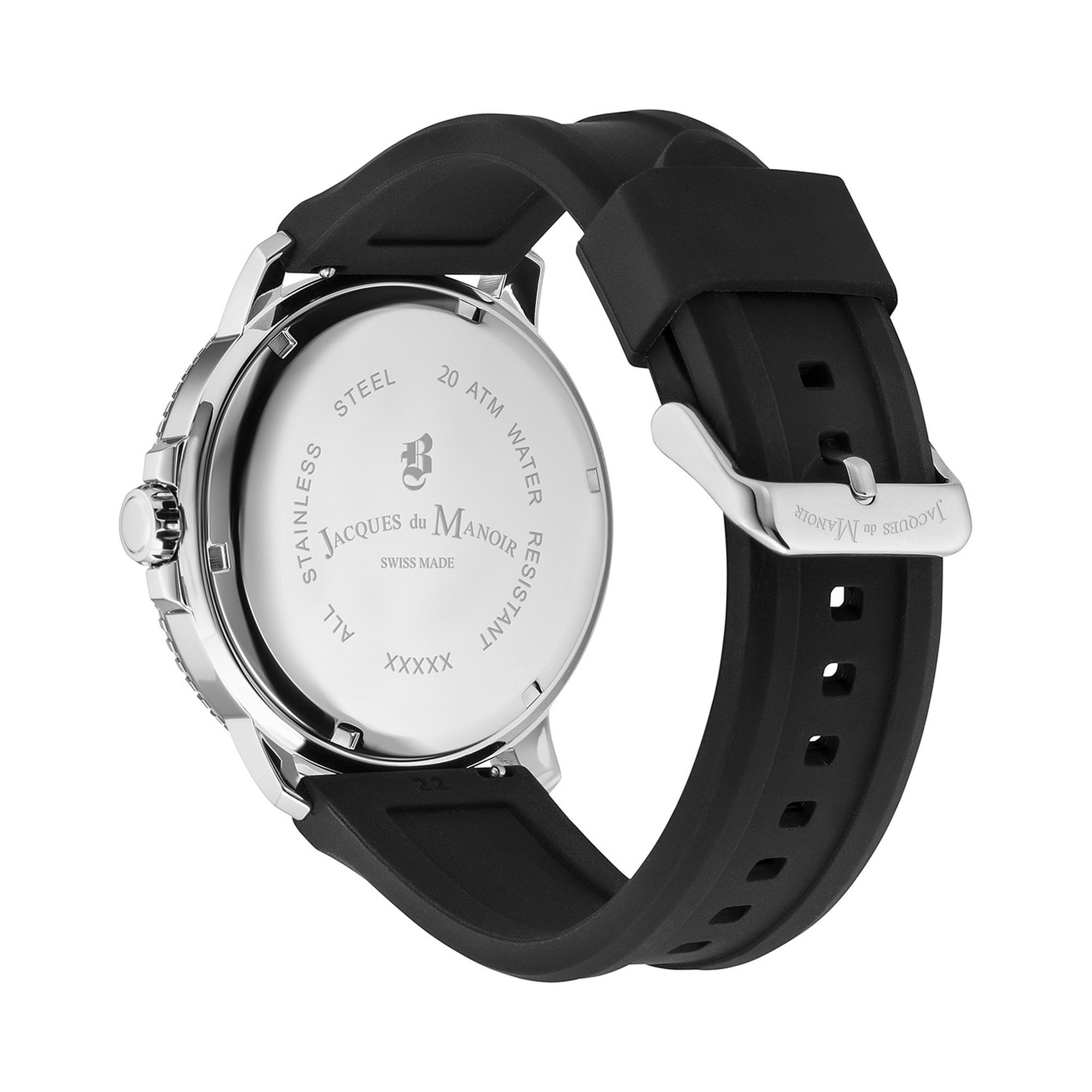 JDM Military Herren Armbanduhr Tango 2020 Edelstahl silber/schwarzJDM-WG008-02
