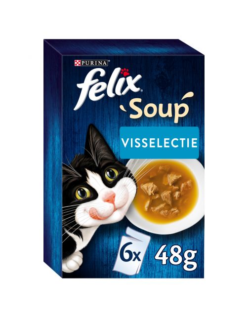 Felix Soup Vis Selectie - Kattenvoer - Kabeljauw Tonijn Schol 48 g