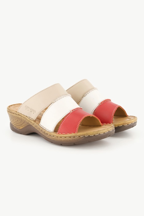 Leder-Clogs, Josef Seibel, dreifarbig, Weite H