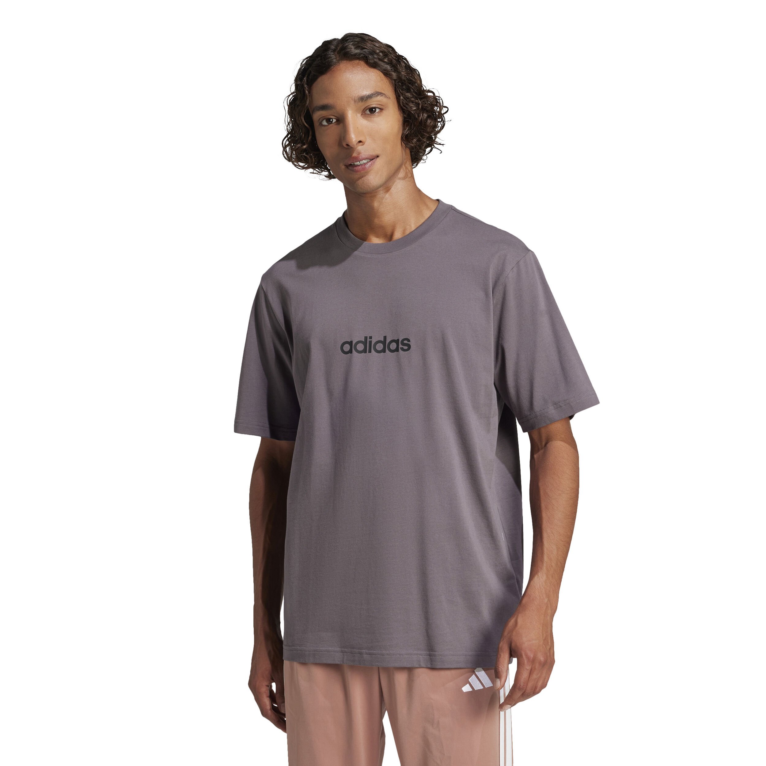 adidas Linear Single Jersey T-shirt Hommes - Gris Foncé