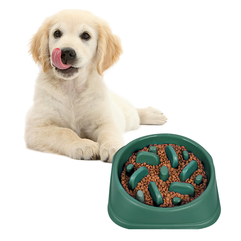 Gamelle anti-glouton pour chien rose