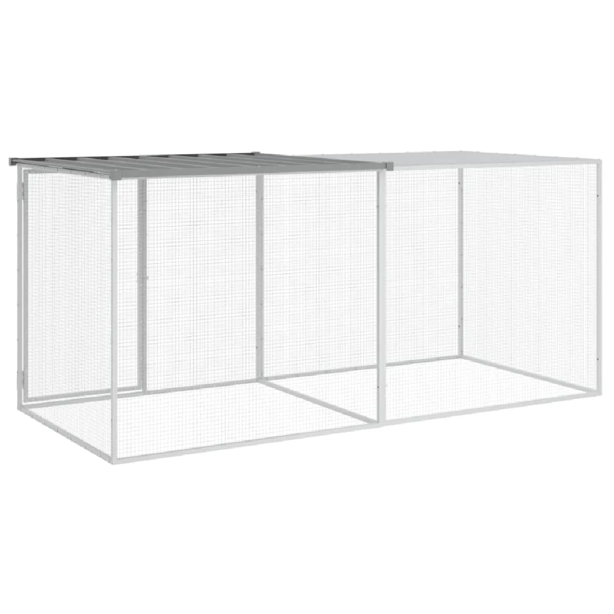 vidaXL Poulailler Toit Gris Clair