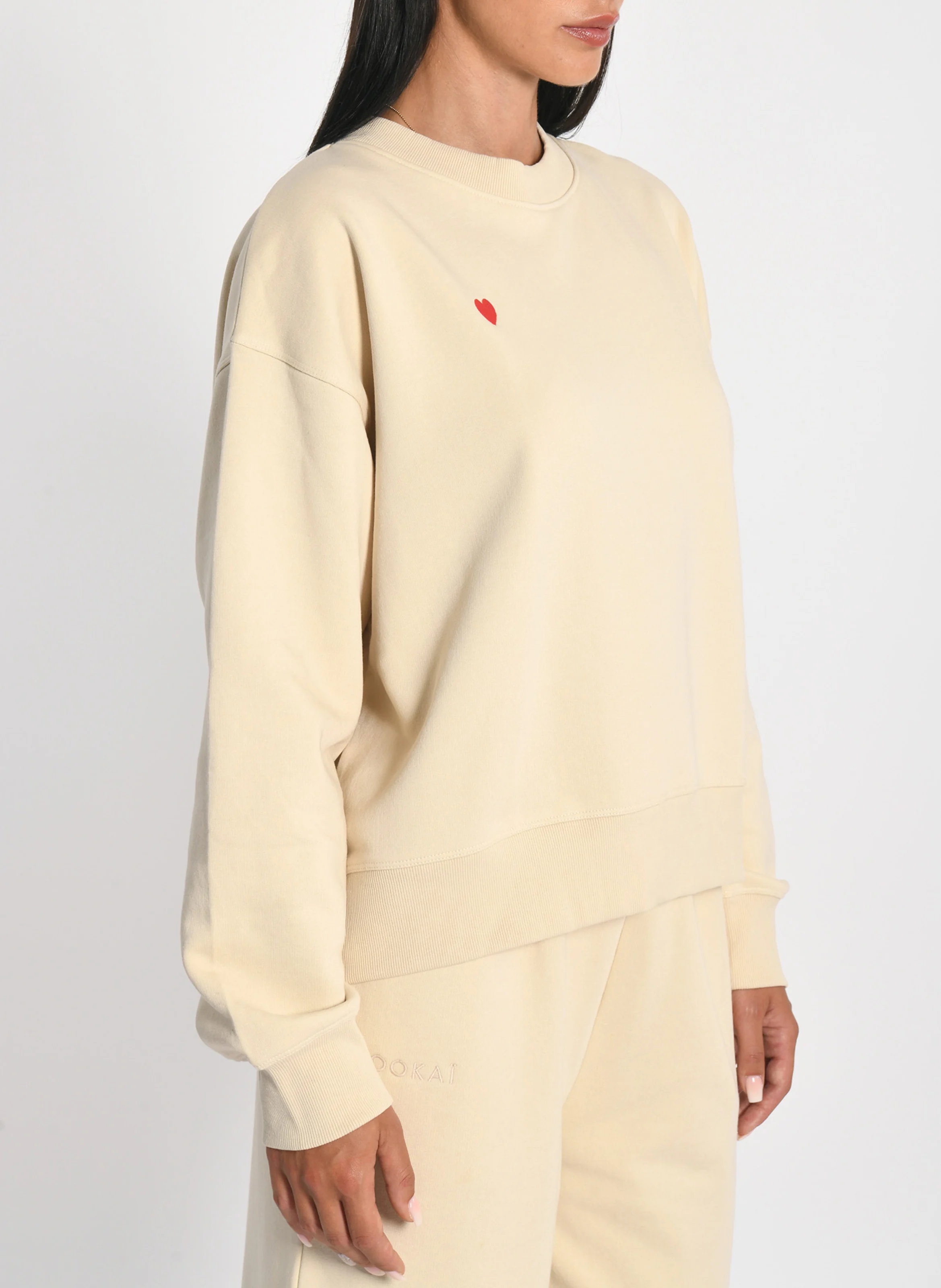 SUZY - Sweat ample en coton mélangé | Beige