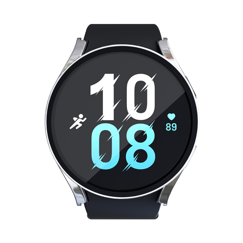 Samsung Galaxy Watch 5 / 4 (40 mm) Hardcase Bumper   Display Schutzglas - Silber