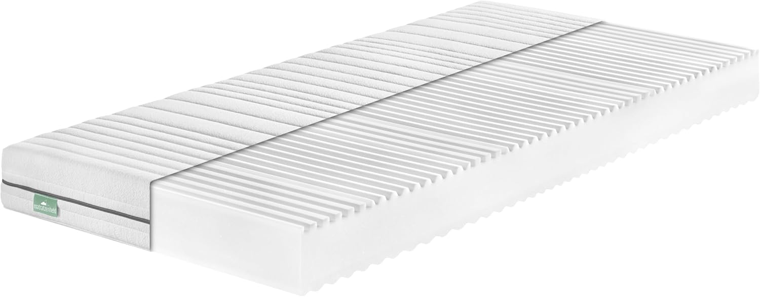 Matratzenheld Wellness Matratze | Ergonomische 7-Zonen Kaltschaummatratze | Härtegrad 2 (H2) 0-80 kg | Öko-Tex Zertifiziert | Höhe 18cm | 120 x 200cm