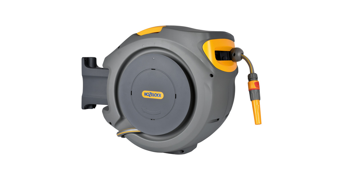HozelockAuto Reel Wandslangbox 20 meter + Superhoze 7.5 meter slanghaspel  (Grijs/geel)