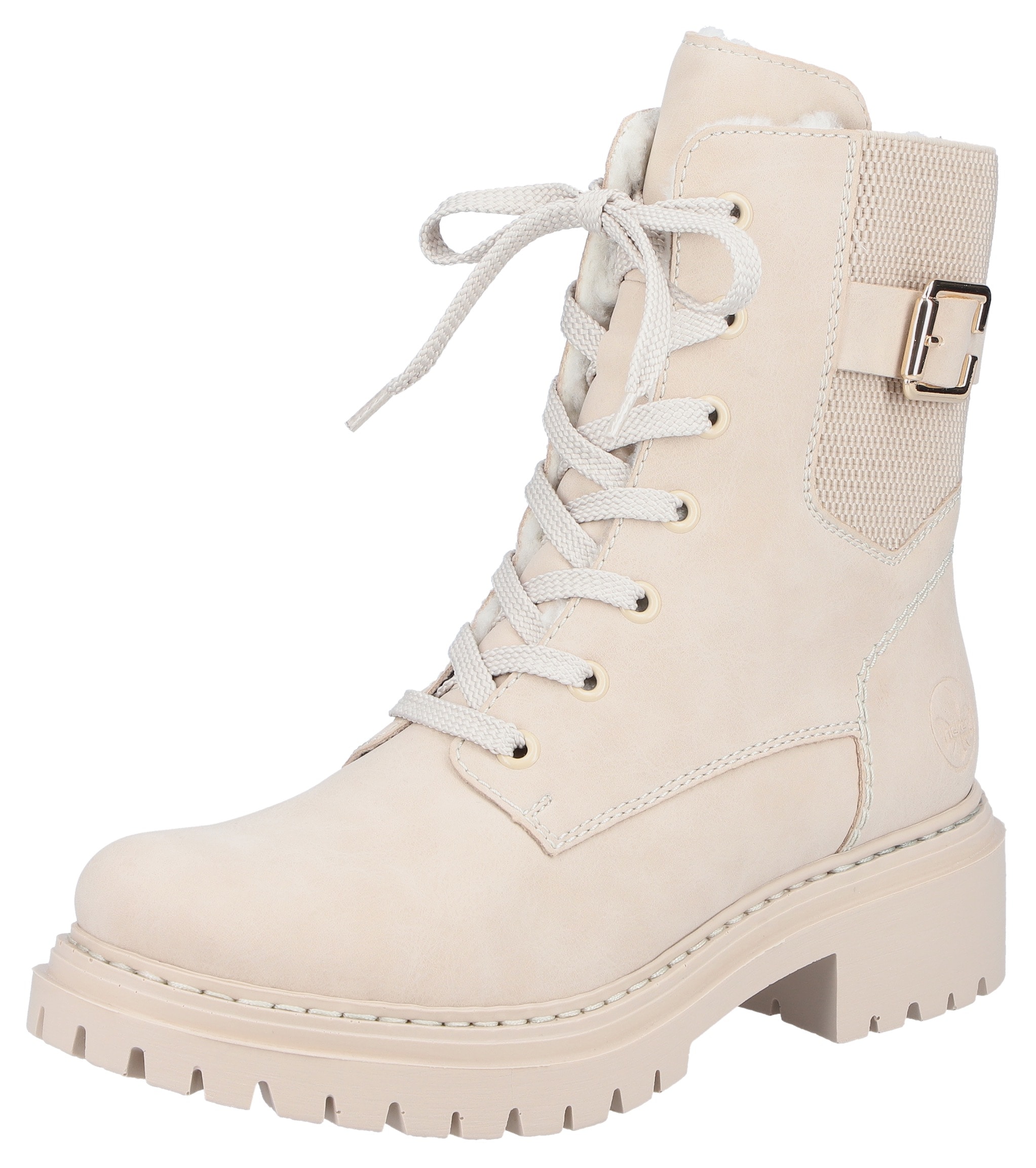 Rieker Winterstiefelette  , Schnürstiefelette, Schnürboots, Profilsohle mit Stretch am Schaft