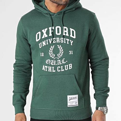 Sweat Capuche Oxford Vert Blanc