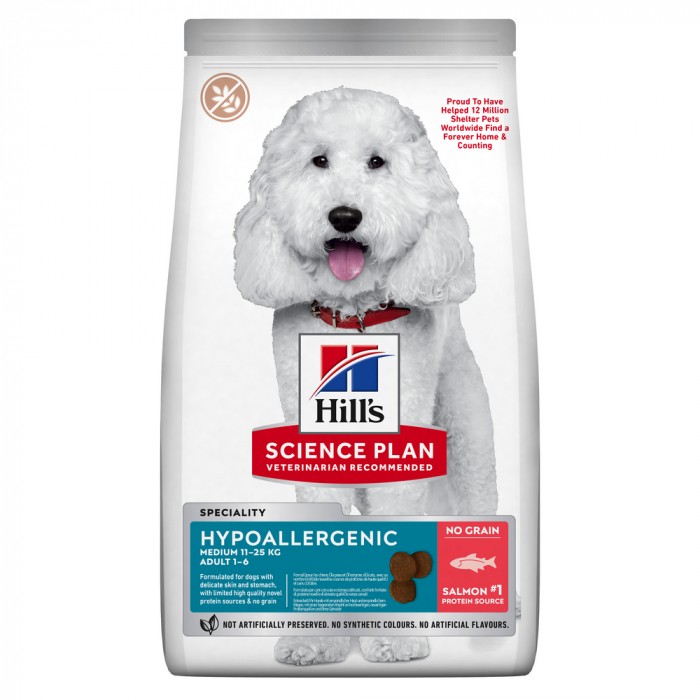 HILL'S Science Plan Hypoallergenic Medium Adult au saumon – Croquettes pour chien