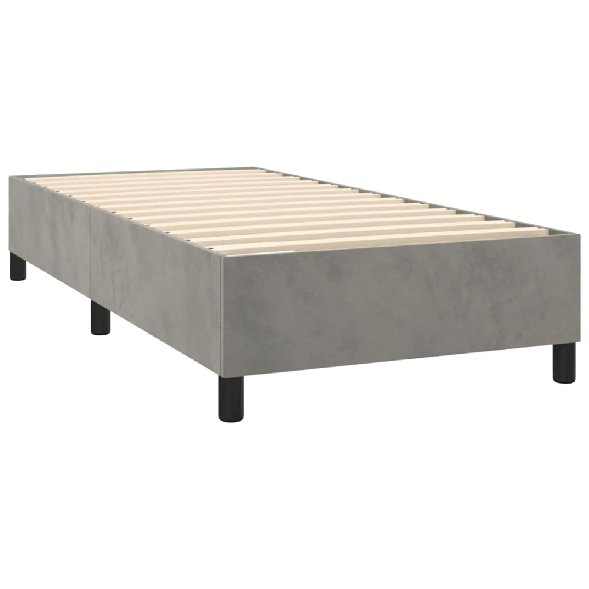 vidaXL Sommier à lattes avec matelas - Gris clair