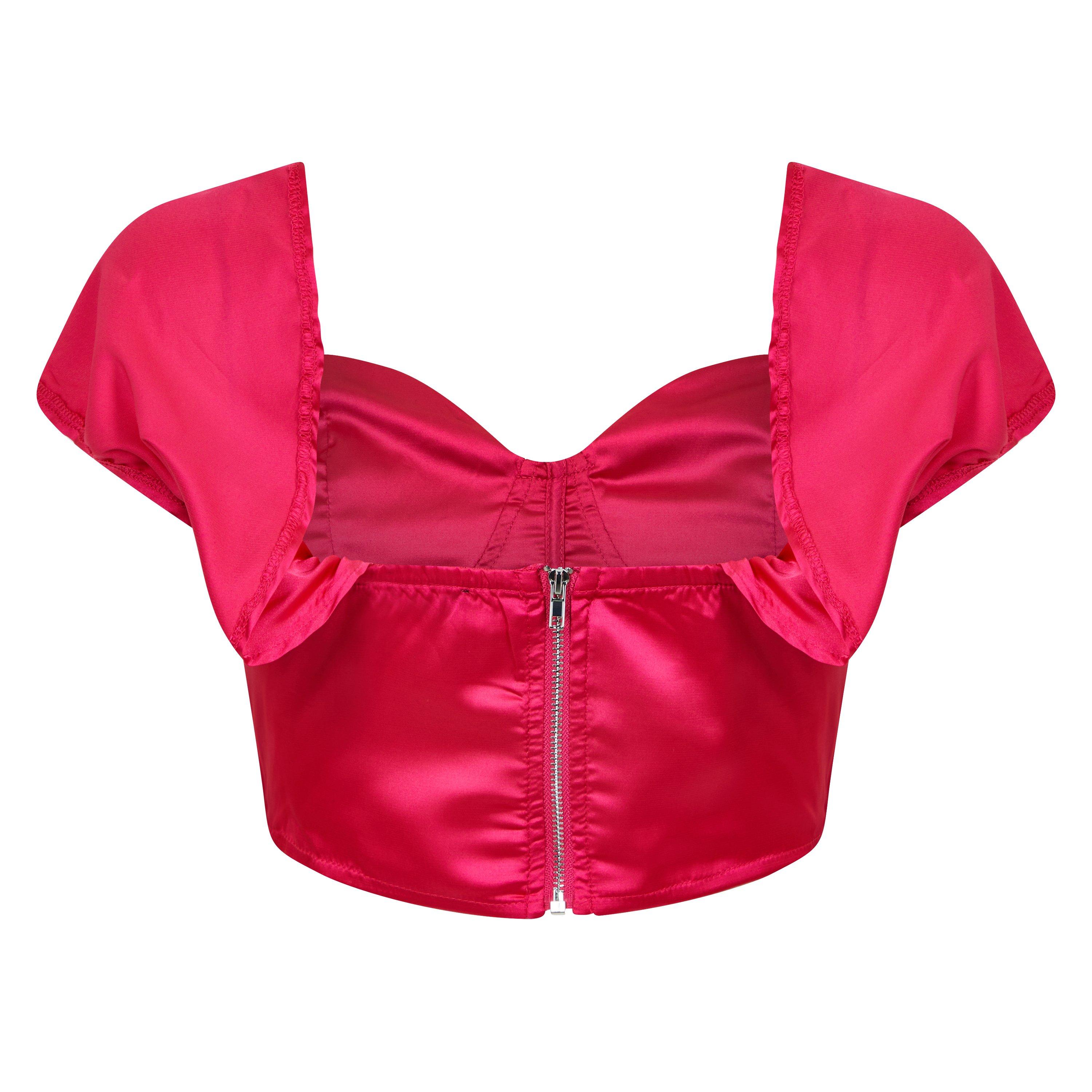 I Saw It First ISAWITFIRST Drape Sleeve Corset Top Co Ord