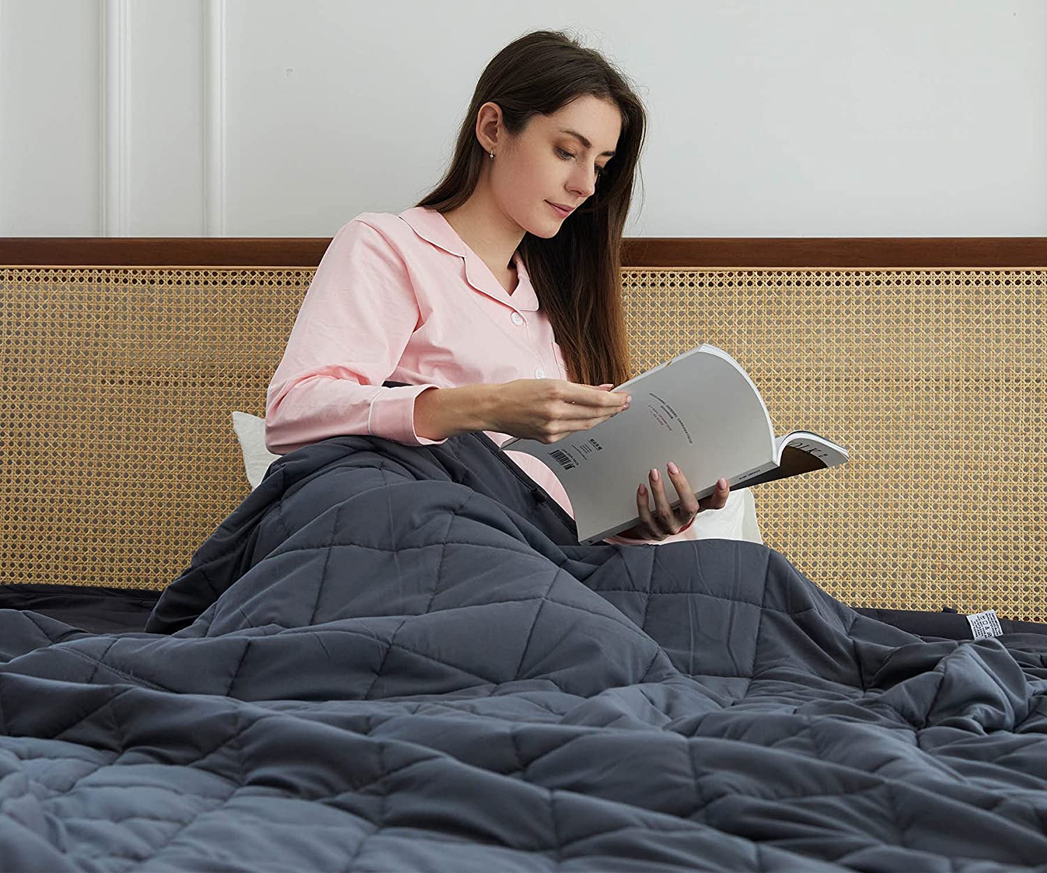 Heavy Blanket for Adult, Premium Cotton with Natural Glass Beads