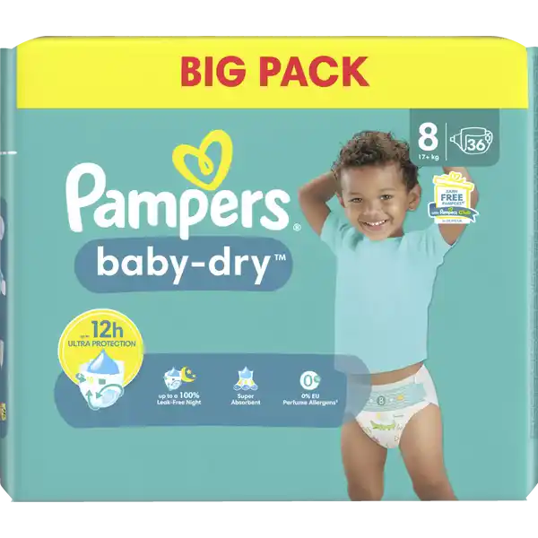 Baby Dry Windeln Gr. 8 Extra Large (17 kg) Big Pack