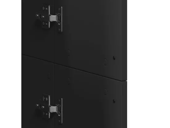 Buffet haut noir 60x35x180 cm bois d’ingénierie