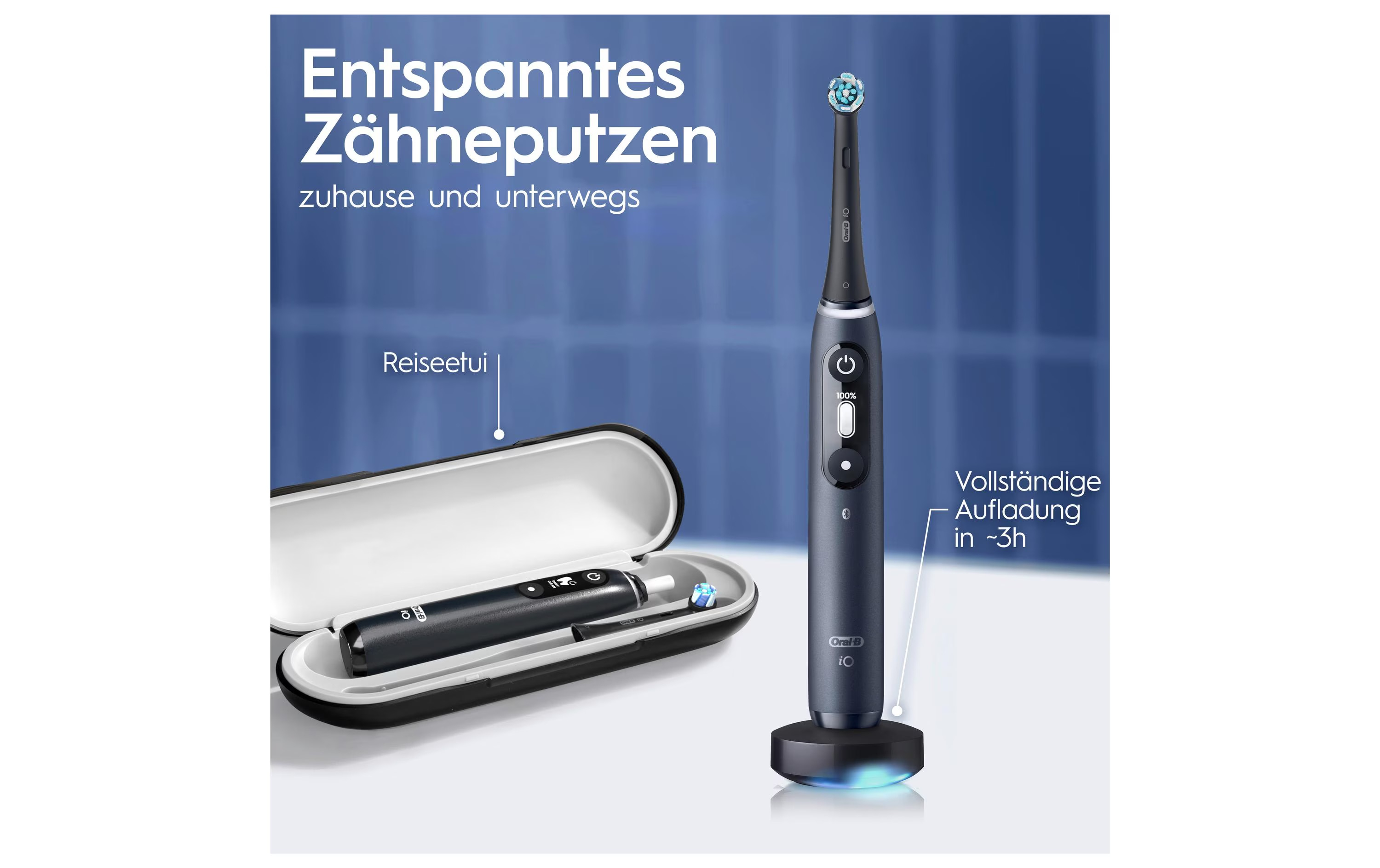 iO Series 7N Elektrische Zahnbürste mit Induktiver Ladestation / OLED Display / Aufbewahrungsbox (14007697) - Black Onyx